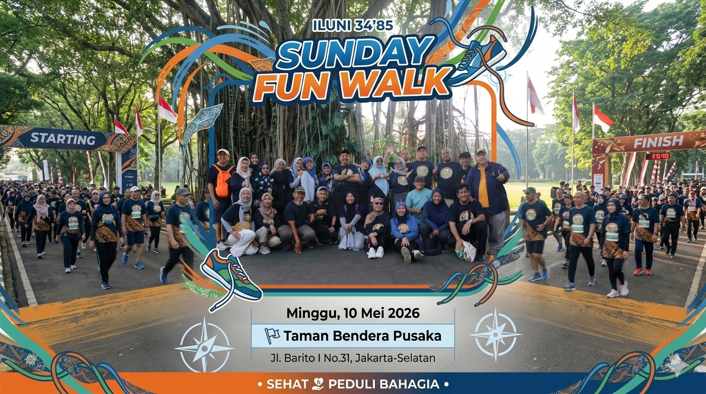 Langkah Kaki yang Menolak Tua : Merajut Rindu dan Sehat Bersama ILUNI 34'85 di Acara Fun Walk