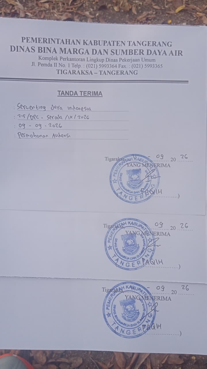 LSM SEROJA LAYANGKAN SURAT TERKAIT KEGIATAN PEKERJAAN YANG BERSUMBER DARI ANGGARAN APBD